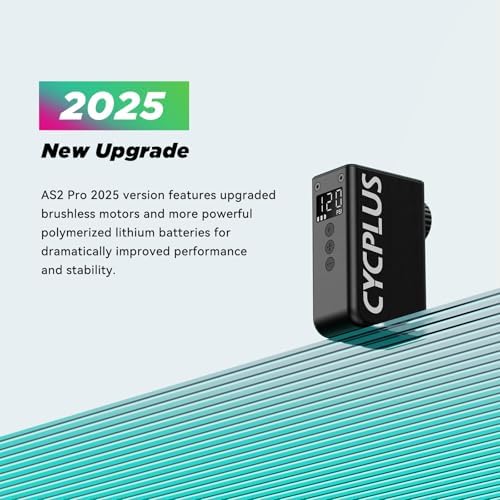 CYCPLUS AS2 PRO Tiny Bicycle Pump with Gauge, Max 120 PSI Electric Mini Pump, Auto Stop, with Presta and Schrader Valve for E-Bike, MTB, and Road Bike (2025 Updated Version) : Sports & Outdoors - Image 7