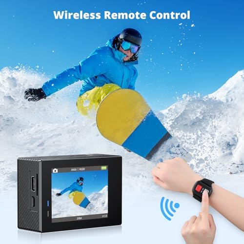 AKASO Brave 4 Action Camera 4K 30fps with 64GB MicroSD U3 Card Bicycle Helmet Accessories Kit Bundle, 20MP Ultra HD 131FT Waterproof Underwater Camera EIS WiFi Remote Control 5X Zoom Sport Cameras : Electronics - Image 4
